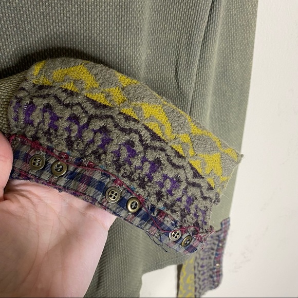 Free People Green Art School Sweater Cuff Thermal - Picture 5 of 6